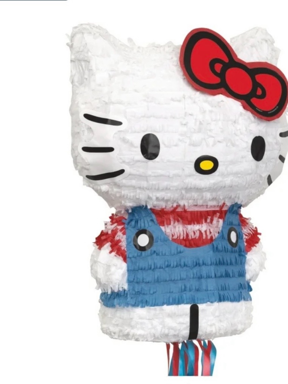 Hello Kitty Piñata with Red and Blue Ribbons